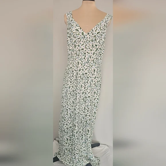 Reformation NWT Green Floral Midi Dress Sz XL - Picture 9 of 14